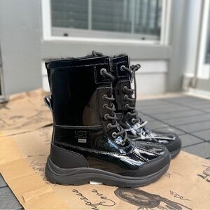 New without box UGG size 6.5 Leather women black waterproof nonslip snow boots